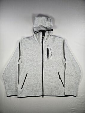 Peloton "On The Go" Full Zip Cycling Heavyweight Tech Hoodie Gray XL Like New